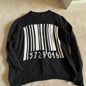 Forever 21 Black and White Barcode Knit Sweater